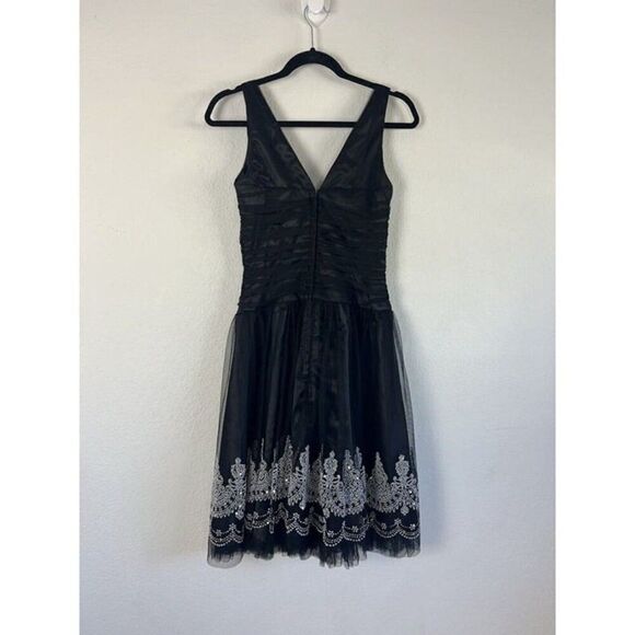 Scott McClintock Vintage Black Beaded Sleeveless Fit & Flare Cocktail Dress Sz 6 - Picture 2 of 12